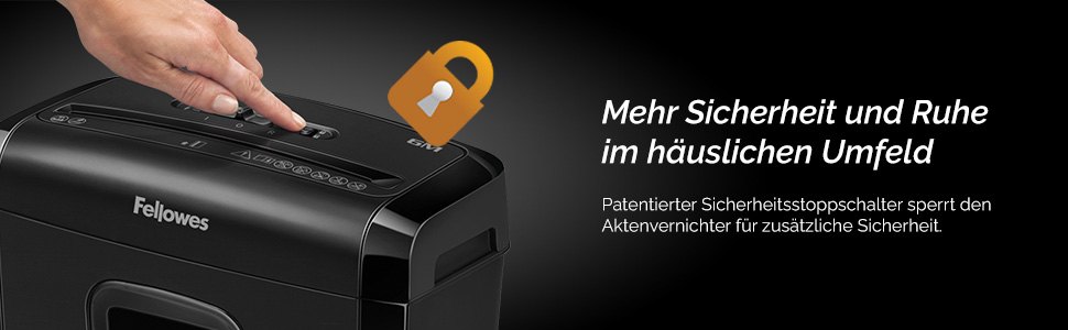 Шредер Fellowes Powershred FS-6C для дому та офісу, знищення документів (P4, міні-шредер), кошик 15л, чорний