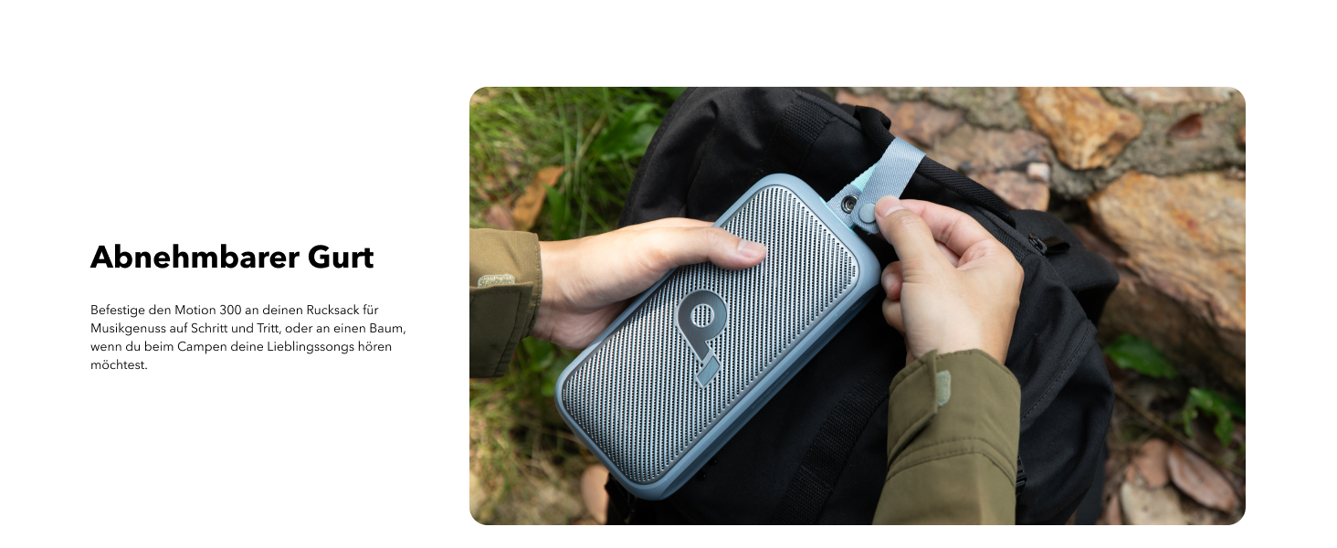 Soundcore Motion 300: Bluetooth-динамік з BassUp, SmartTune, 30W, 13 годин, IPX7, для саду, кемпінгу та піших прогулянок (блакитний)