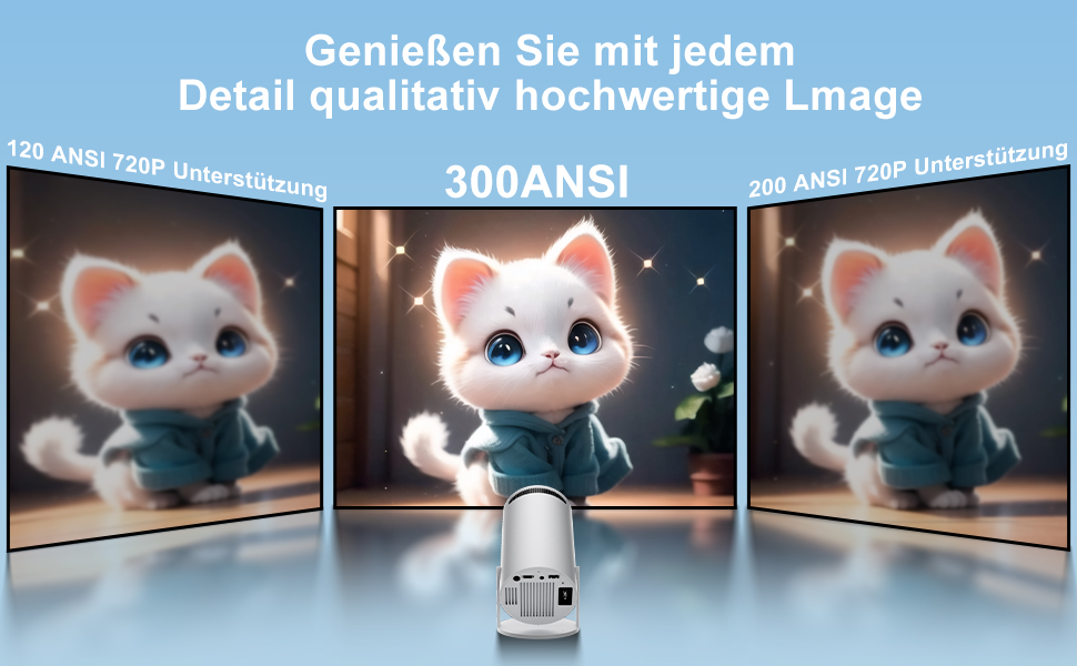 Проектор ZDSSY HY300PRO: Міні проектор 4K, WiFi 6, Bluetooth 5.2, Автофокус, Android/iPhone/PC/Mac/Switch/PS5