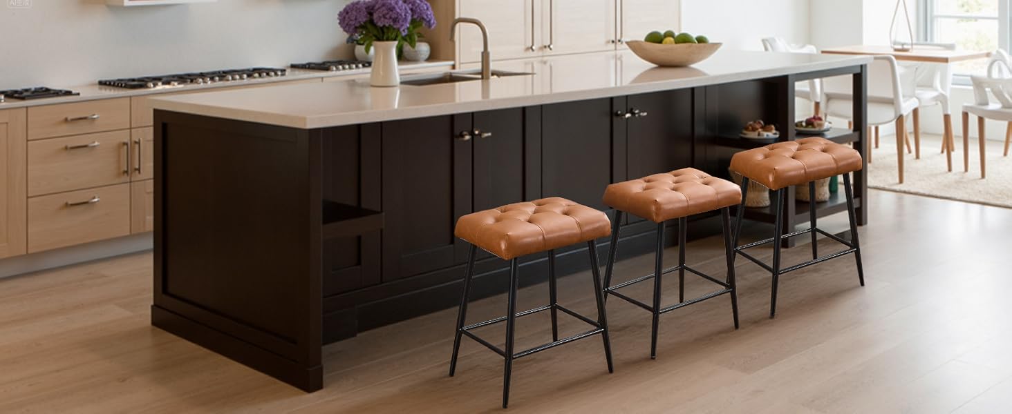 Набір з 2 барних стільців з мікрофібри, сірого кольору, з підніжкою, 62.5 см, без спинки для кухні, бістро, їдальні