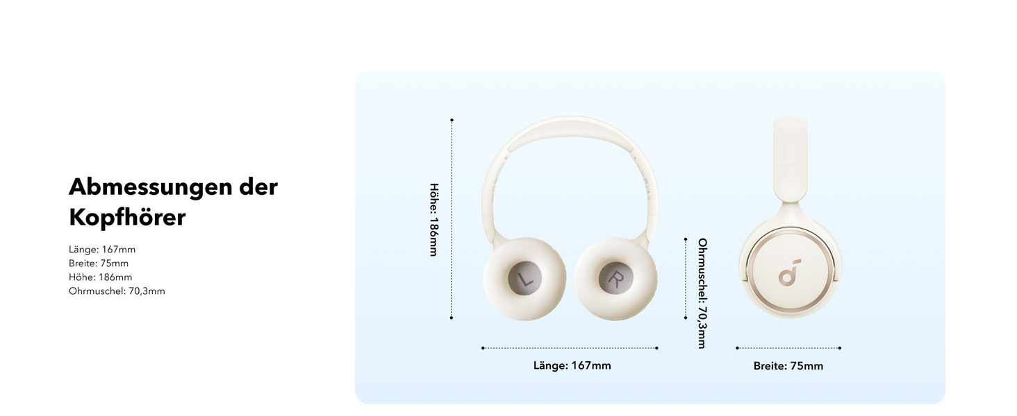 Бездротові накладні навушники soundcore H30i, складні, відтворення 70 годин, Bluetooth 5.3, керування програмами, перлинно-білий