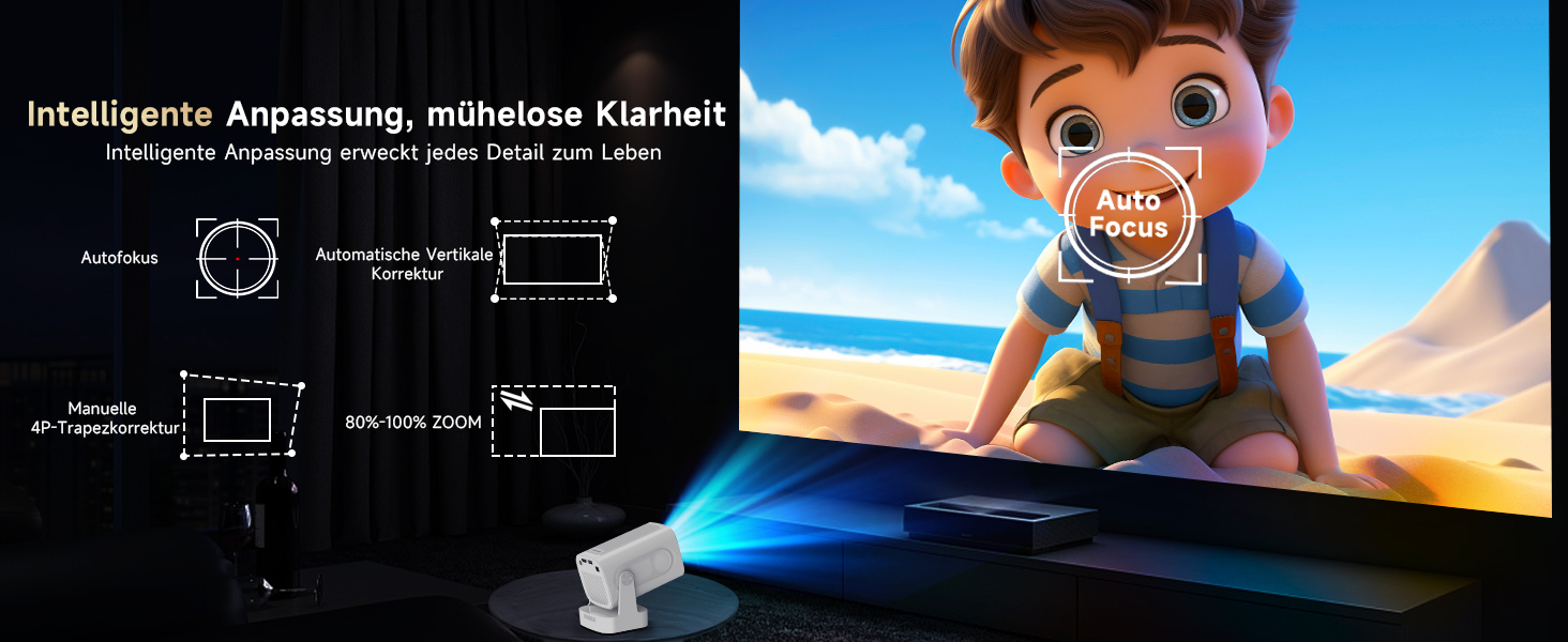 Magcubic HY310 Міні проектор 4K з автофокусом, Android, WiFi 6, BT 5.4, 180° поворот, портативний, 5W динамік, 2025