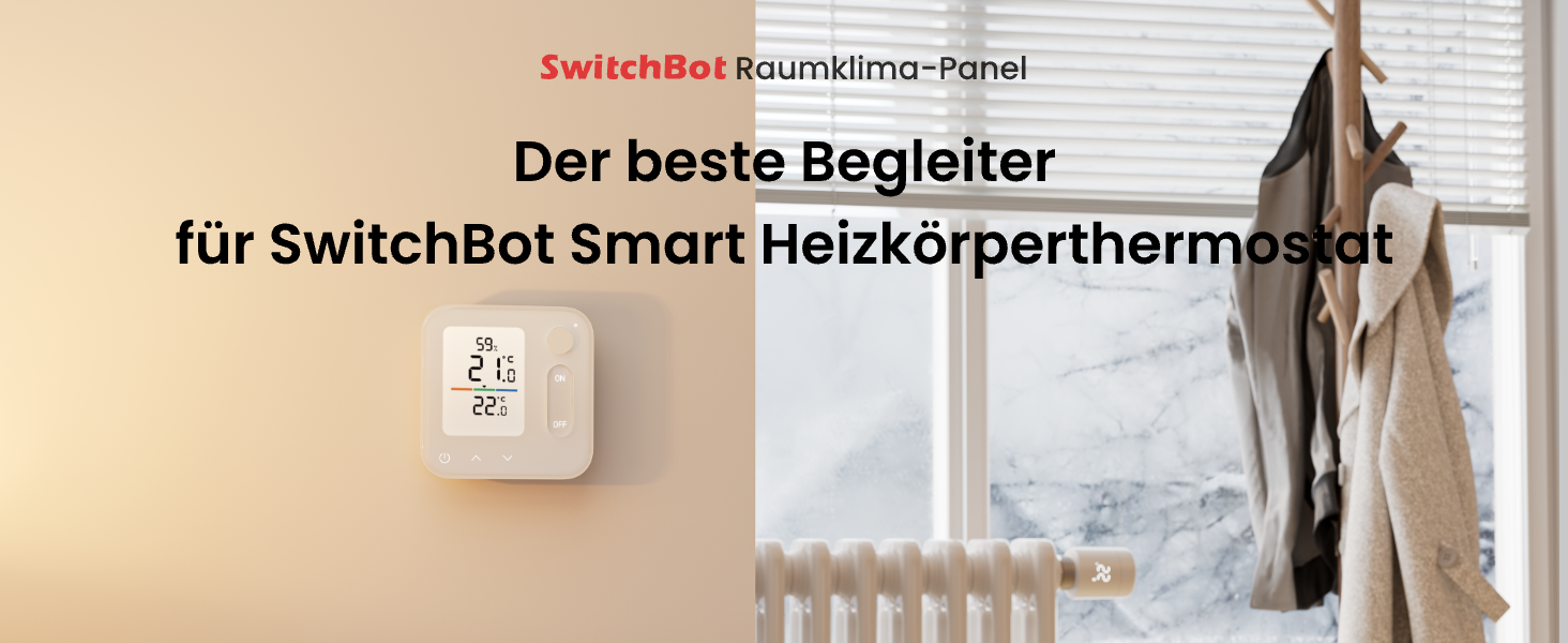 SwitchBot Розумний термостат на радіатор Bluetooth з керуванням через додаток, таймером, енергозбереженням, сумісний з Alexa, Apple HomeKit та Home Assistant (потрібен Hub) (Панель)