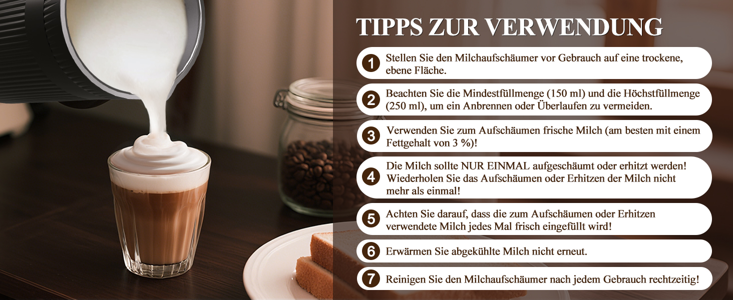 Електричний піноутворювач молока 5-в-1: автоматичний, великий об'єм, для капучино, лате, гарячого шоколаду, миється в посудомийній машині (350мл)