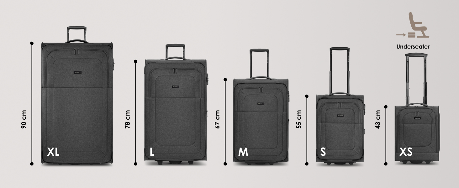 Набір валіз REDOLZ 3 шт. для жінок та чоловіків | Легкі та стійкі дорожні валізи з високоякісним softcase, 4 подвійні колеса, TSA-замок, розширювані (Essentials 12) Оливковий колір