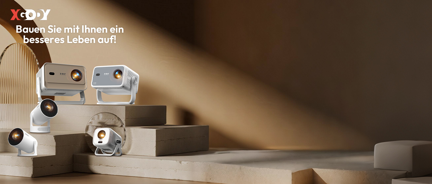 Проектор Xgody Gimbal 3 New: 12000 Люмен, Android 11.0, WiFi 6, Bluetooth, Auto Keystone, Підтримка 4K 1080P, 720P HD, для домашнього кінотеатру (білий)