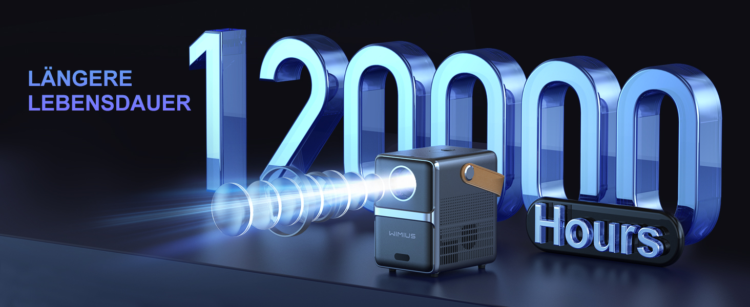 Mini-проектор WiMiUS 18000 Люмен з Wi-Fi та Bluetooth, 1080P Full-HD, для домашнього кінотеатру, сумісний з iOS/Android/Laptop/USB/PS5/AV, чорний