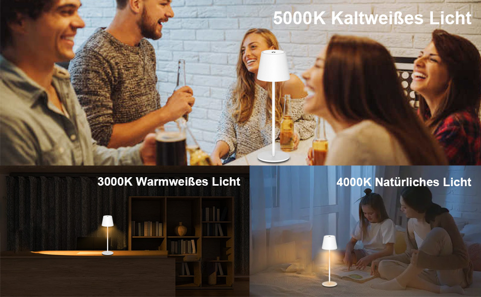 Акумуляторна LED-лампа Antela для дому та вулиці, диммер, 3 кольори, IP44, метал, 2 шт.