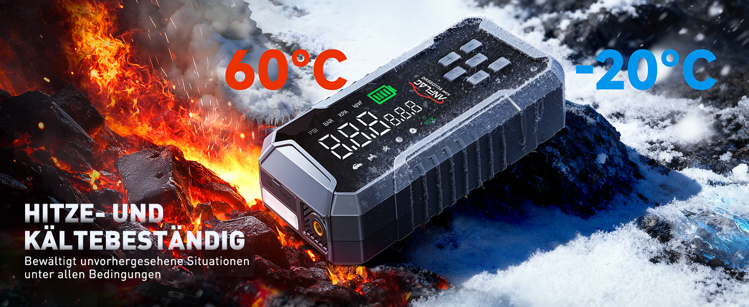 Powerbank для авто ANFLAG 7000A з компресором 160PSI, 26800mAh, для бензинових та дизельних двигунів (до 12.0L), LED-ліхтар