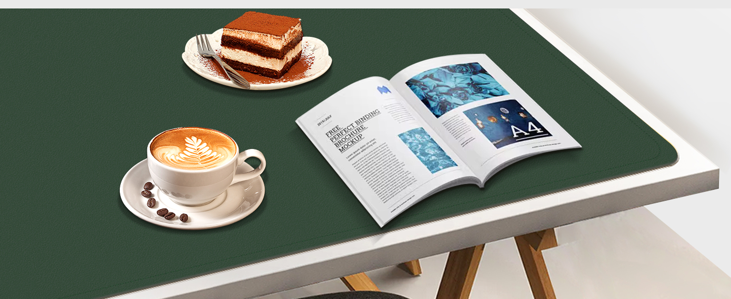 Двостороння шкіряна підкладка на стіл 120x60 см, водонепроникний захисний килимок для робочого столу з замшею (Чорний)