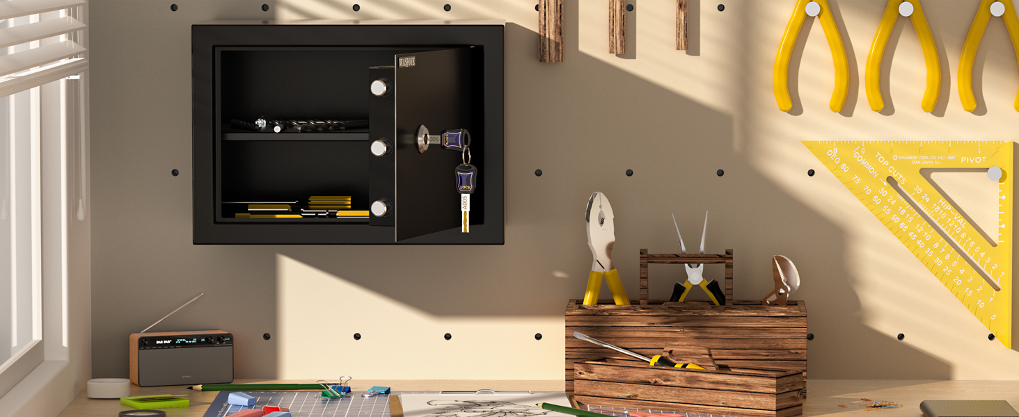 Safe Tresor WASJOYE: Сейф для дому та офісу з ключем, 49L, 45x35x31 см
