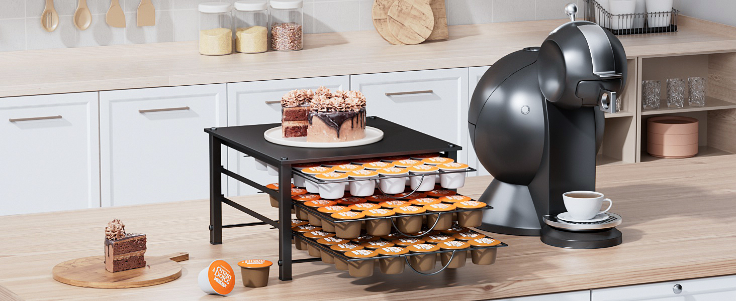 Тримач для капсул Dolce Gusto, металева висувна шухляда на 5 ярусів (90 капсул)