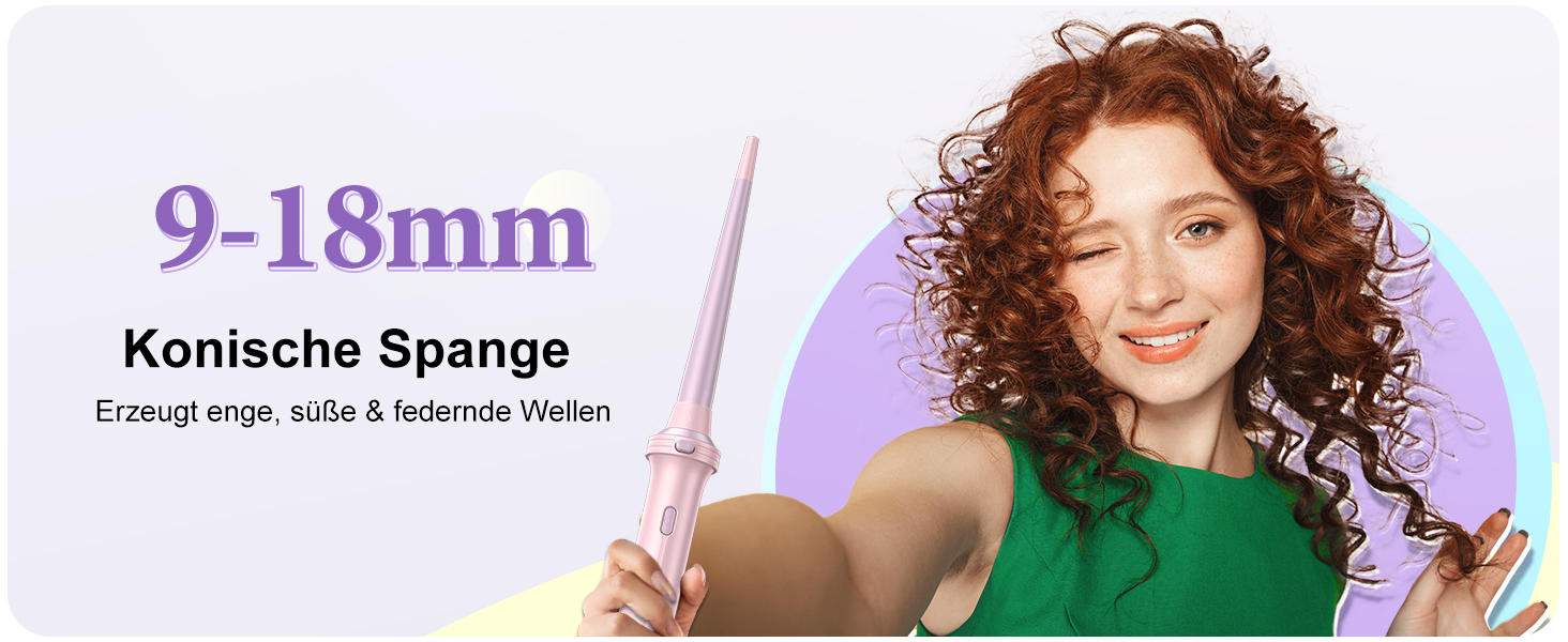 BESTOPE PRO Локкенстаб: Набір випрямляча та плойки 5 в 1 з термощіткою, 3 плойки (9-25 мм) для великих локонів, 13 температур, захисне покриття, рукавичка, затискач (Блідо-рожевий)