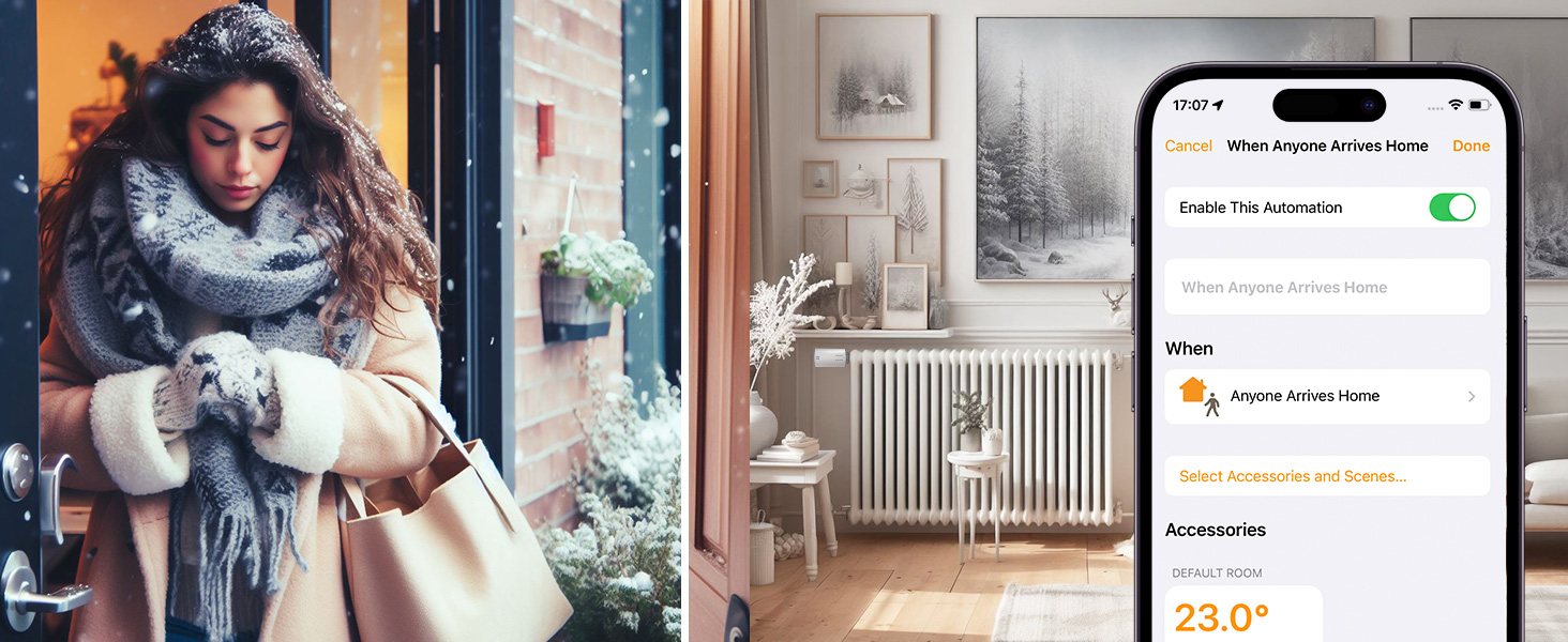 Meross Matter Термостат для радіатора Wi-Fi з підтримкою HomeKit, Alexa та Google Assistant (Додатковий блок)