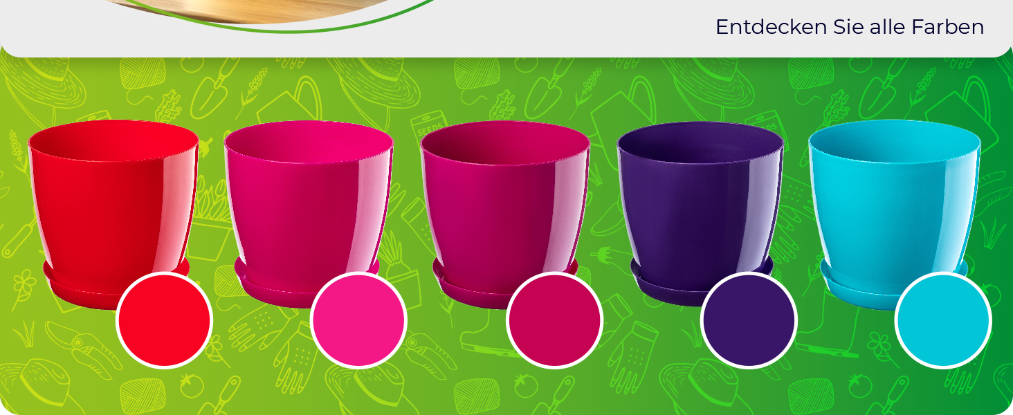 Набір горщиків для квітів KADAX (3 шт., 20 см, бежевий) – пластикові горщики для дому, підвіконня, кімнатних рослин та трав