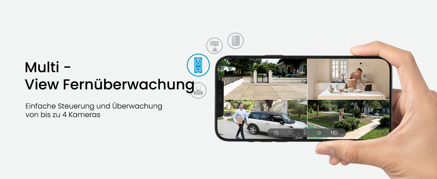 Відеодзвінок ieGeek з камерою 180° Fisheye, 2K 3MP, Wi-Fi, AI-розпізнавання руху, IP65, нічне бачення, Alexa, 2.4GHz