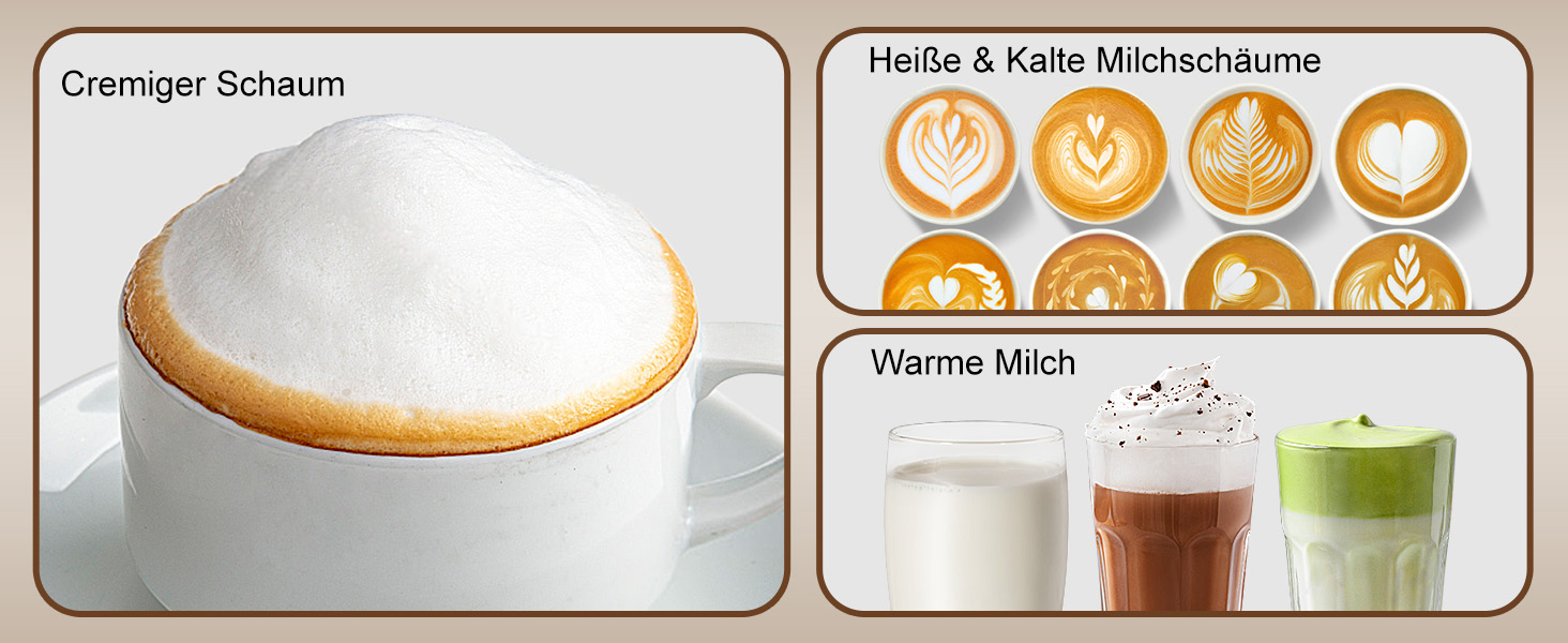 Електричний спінювач молока 400 мл 4-в-1 для гарячого та холодного молока, автоматичне вимкнення, для капучіно, лате макіато (чорний)