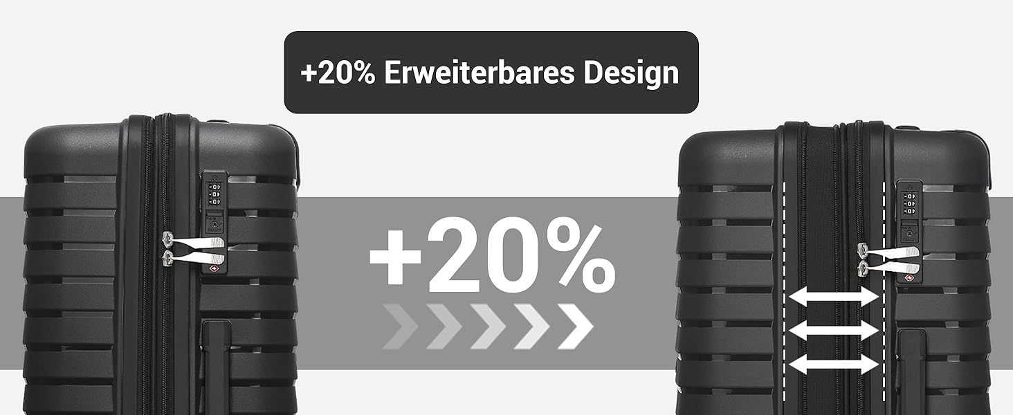 Чохол KONO середнього розміру з жорсткою оболонкою, PP-матеріал, розширюваний, легкий, з 4 спін-колесами, тримачем для напоїв та TSA замком (Зелений, L). Розмір: середній.
