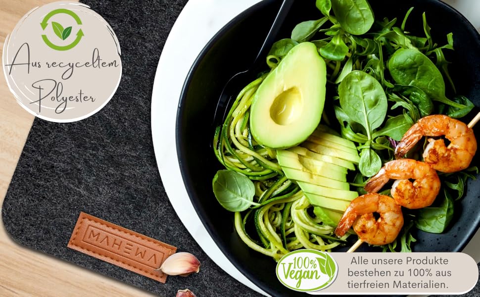 MAHEWA® Преміум-комплект з 6 фетрових серветок для столу (6 шт.) - антиковзаючі, миючі, для посуду