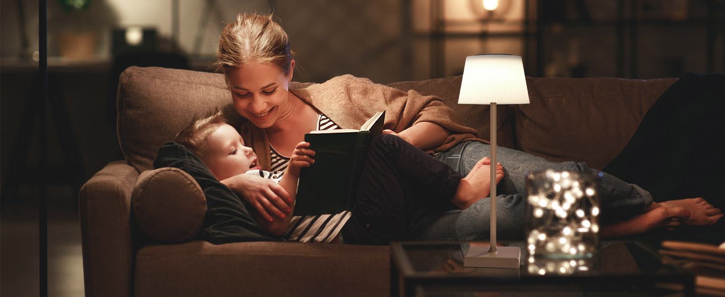 Aigostar LED акумуляторна настільна лампа бездротова, торшер з сенсорним керуванням, 3 режими кольору, IP54 вологозахист, для дому та саду (Світло-коричневий)