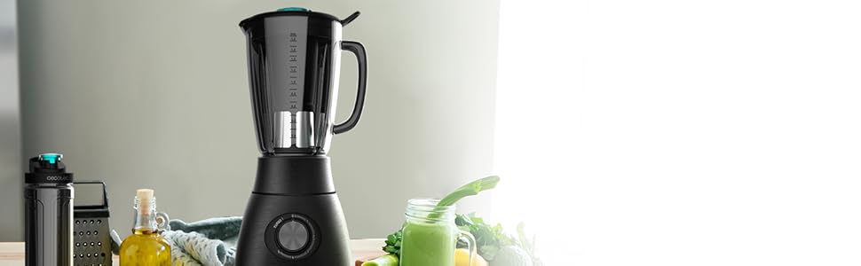 Cecotec Standmixer Power Black Titanium 2500MAX Go: потужний блендер з титановим покриттям 2500 Вт, 1.8 л, з пляшкою