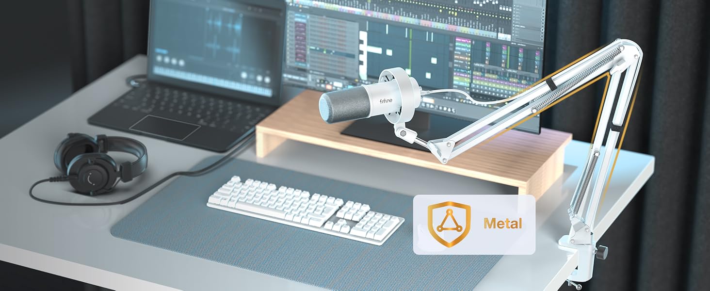 FIFINE K688: Студійний мікрофон XLR/USB для запису вокалу, подкастів, стрімінгу та геймінгу. Динамічний, з навушником 3.5 мм, кнопкою мовчки та металевим корпусом.