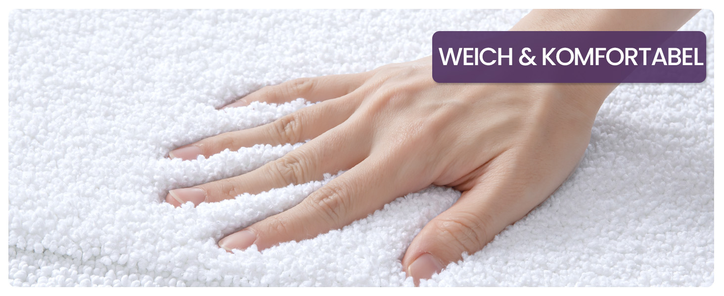 Килимок для ванної кімнати DEXI 60 x 110 см, антиковзаючий, з мікрофібри, білий