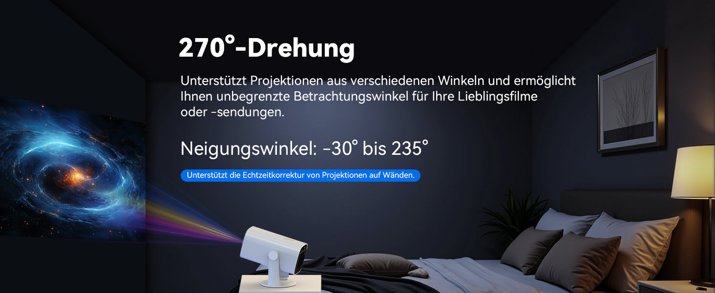 SOOMFON Mini Beamer 1080P: Портативний проєктор з Bluetooth, автотрапецеїдною корекцією та електричним фокусом. Сумісний з iPhone, Tablet, Laptop, TV Stick, HDMI, USB