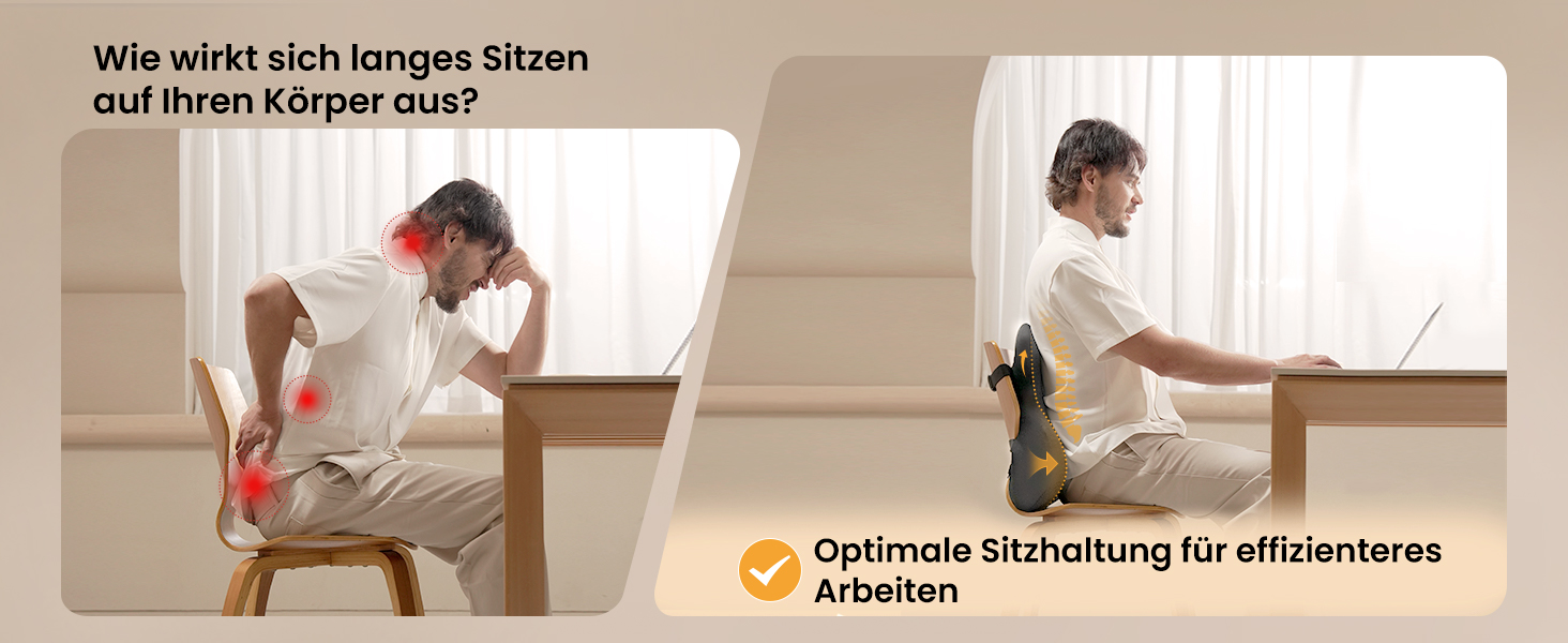 Підпорка для спини ProtoArc з Memory Foam: ергономічна подушка для офісного крісла, авто та робочого столу. Підтримка попереку, дихаюча тканина, регульовані ремені (сірий)