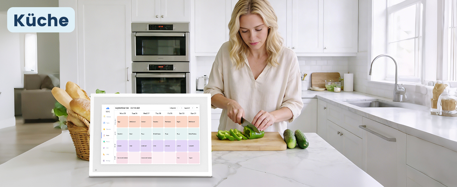 Цифрова фоторамка Frameo 10.1 дюймів WLAN, Full HD IPS сенсорний екран 1280x800, 32ГБ пам'ять, автоматичний поворот, можливість монтажу на стіну, керування через додаток Frameo (Білий)