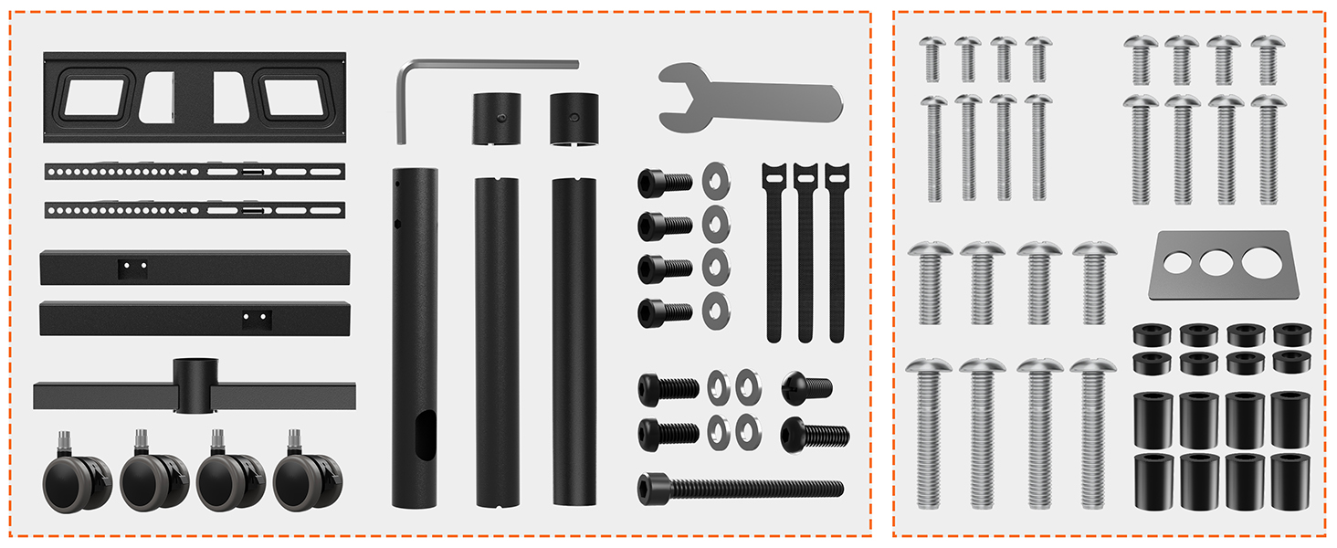 Мобільний підставка для телевізора на колесах FORGING MOUNT, 23-60 дюймів, регулювання висоти та нахилу, VESA 400x400, до 40 кг