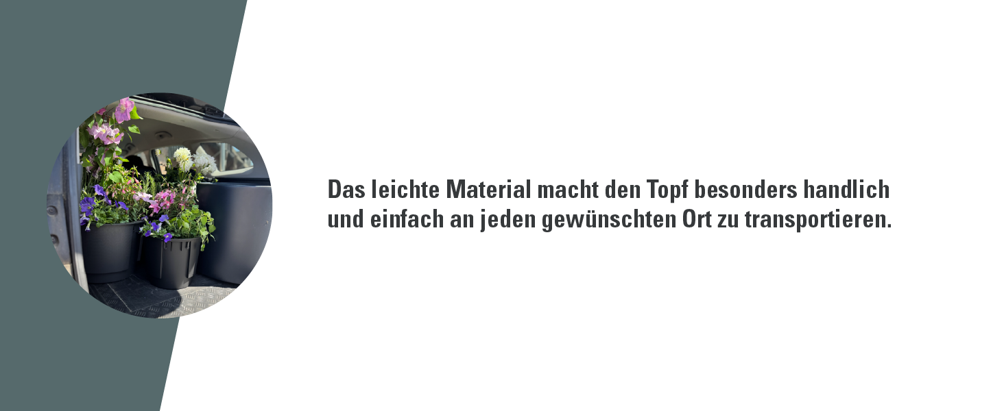 Горщик Prosperplast HEOS з вкладишем | Антрацит | 46.8 x 45 см | Для дому та саду | UV та морозостійкий