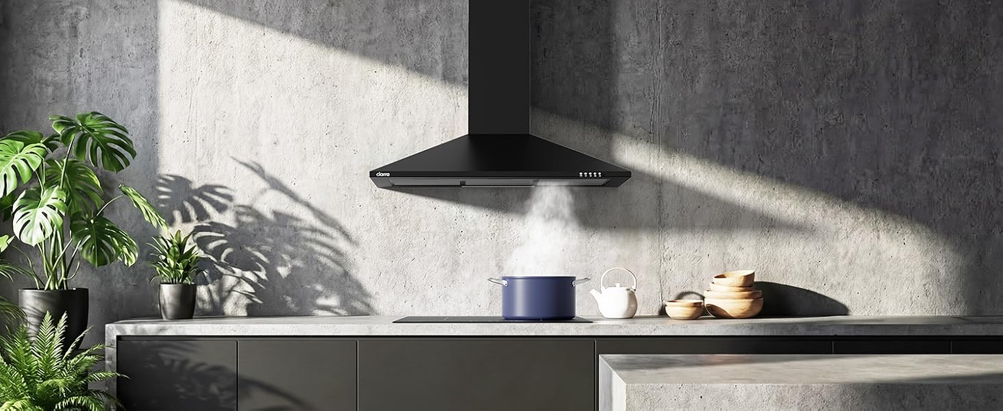 Витяжка для кухні CIARRA CBCS6201 A++ пірамідальна, нержавіюча сталь, 90 см, 404 м³/год, з вугільним фільтром CBCF002X2, режим відведення та рециркуляції