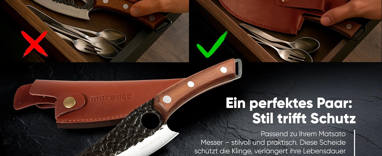 Ніж кухарський Matsato, 8 дюймів: гострий, оригінальний, для кухні, ідеальний для нарізання та подрібнення
