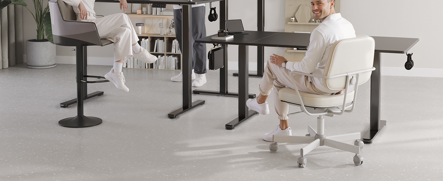 Регульований стіл Claiks 120x60 см, електричний, з пам'яттю, з гачками | Стіл для стоячи та сидячи