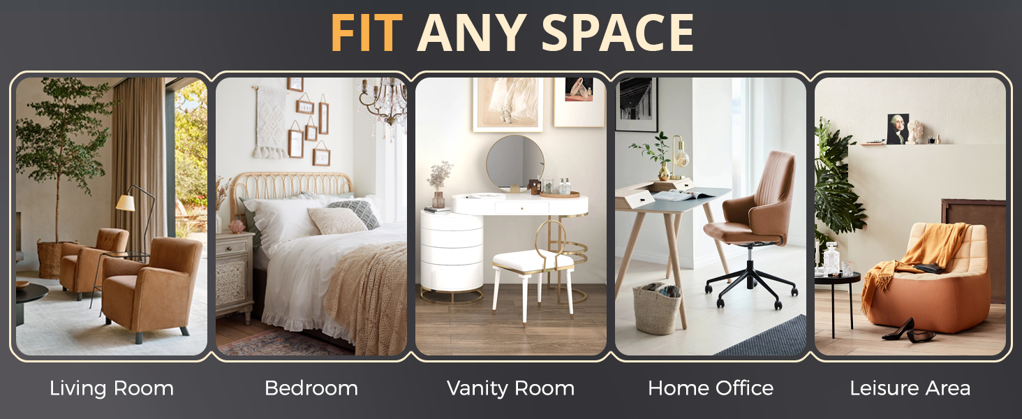 Офісний стілець IWMH без підлокітників, регульована висота, поворотний, на колесах, з тканинним сидінням, ергономічний, крісло для читання з широким сидінням для посадки в положенні 