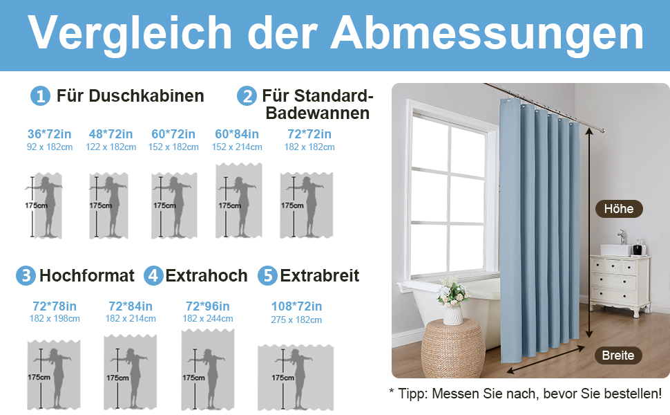 Шторка для душу з льону з металевими кільцями, сіра, 182 x 214 см. Тканинна шторка для ванни, водовідштовхувальна, антигрибкова, для ванної кімнати