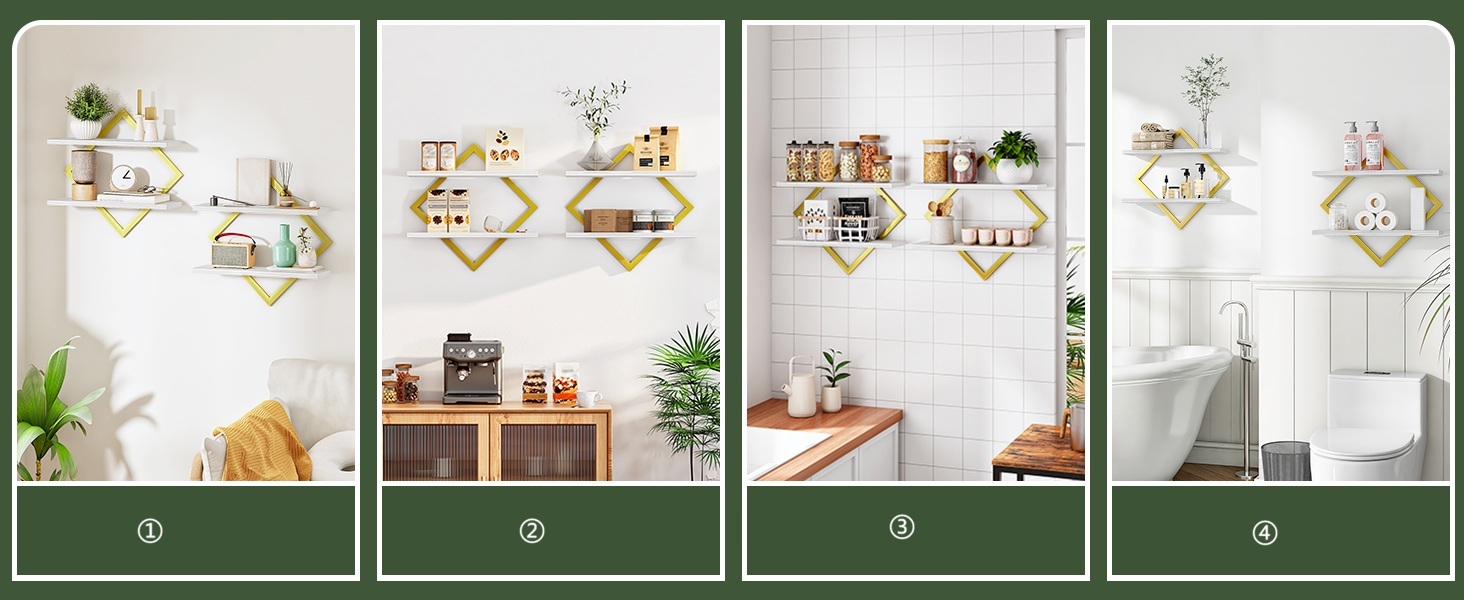 Набір плаваючих полиць Wandregal ER-Set (2 шт.) коричнево-чорного кольору для вітальні, спальні, кухні, офісу в стилі рустик DTBJ01PBF