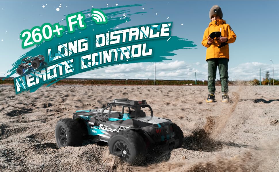 Радіокерований позашляховик Monstertruck 1:14 4WD 40 км/год з двома акумуляторами, світлодіодами, 2.4 GHz для піску, бруду - ідеальний подарунок для дітей та дорослих