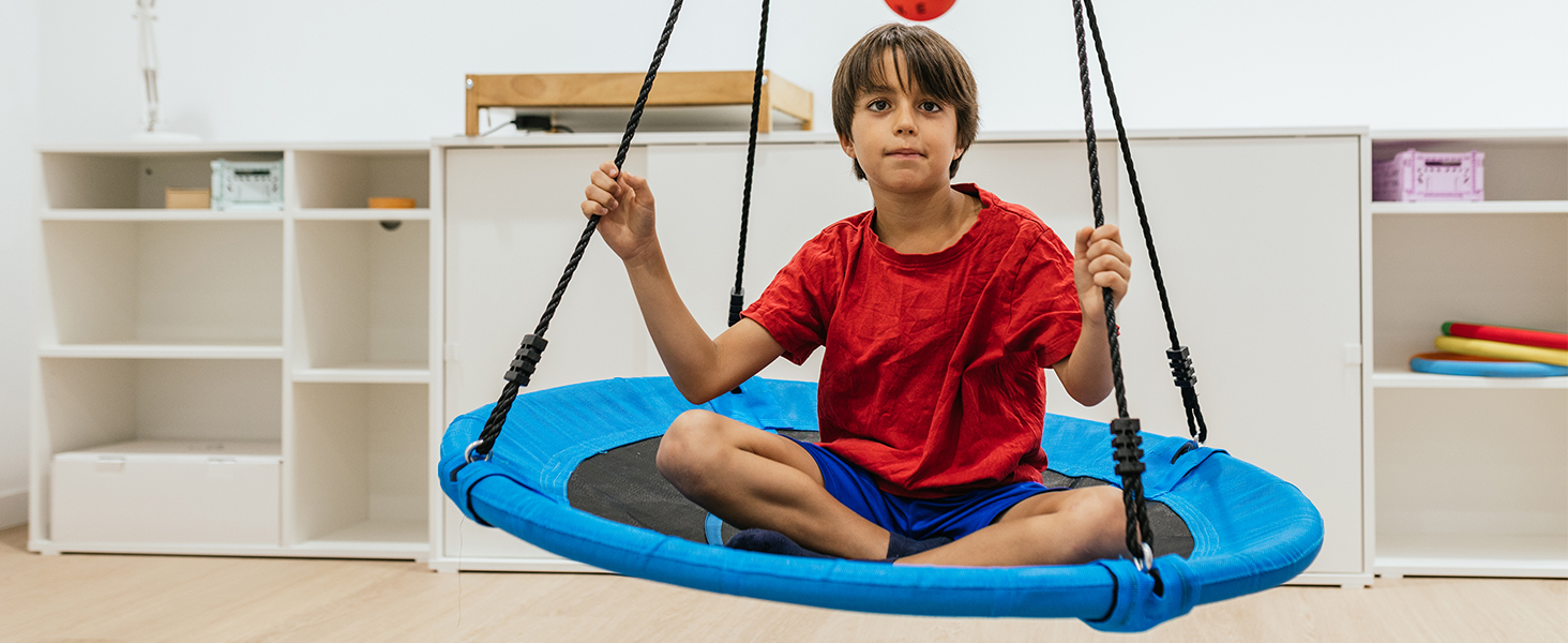 Сітчаста гойдалка ZERRO Nestschaukel для дітей та дорослих, Ø120см, до 150кг, регульована висота, сіра