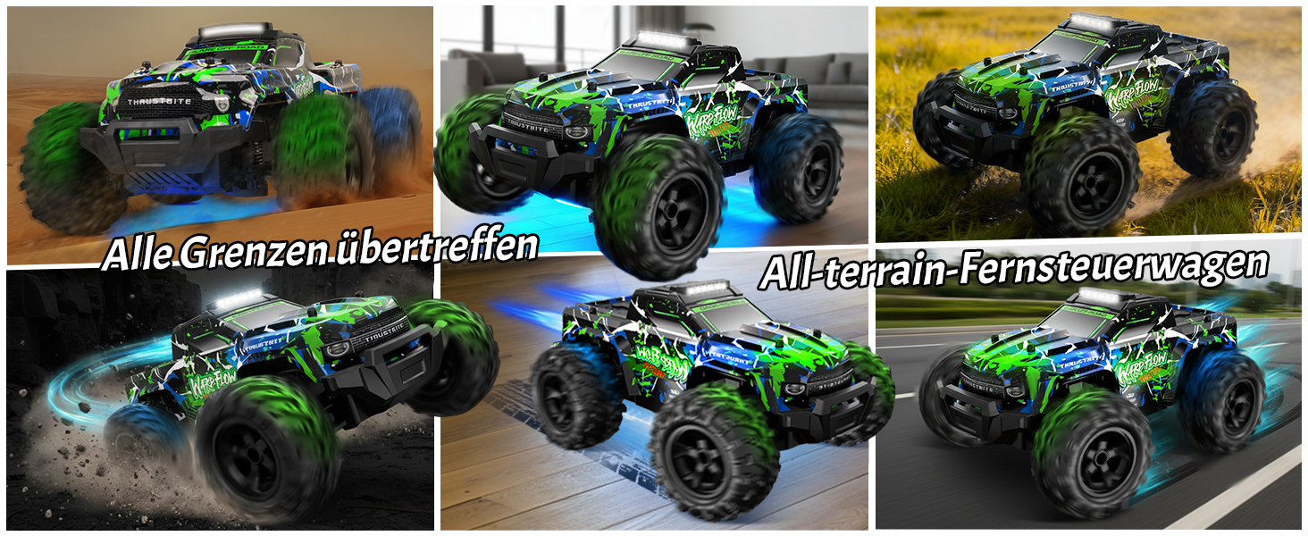 Радіокерований позашляховик BAZADER 1:18 з LED підсвіткою та розпилювачем води, 25 км/год, 2.4 ГГц, зелений - для хлопчиків від 4 років