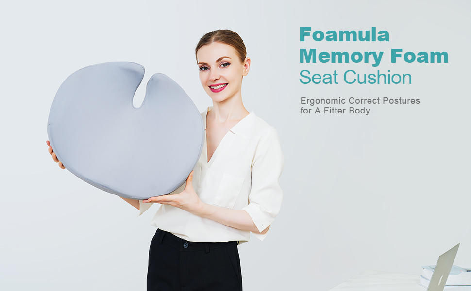 Ортопедична подушка для сидіння Foamula: комфорт та підтримка спини. Підходить для офісних крісел, авто та дому. Захист від геморою та ішіасу. Чорний колір
