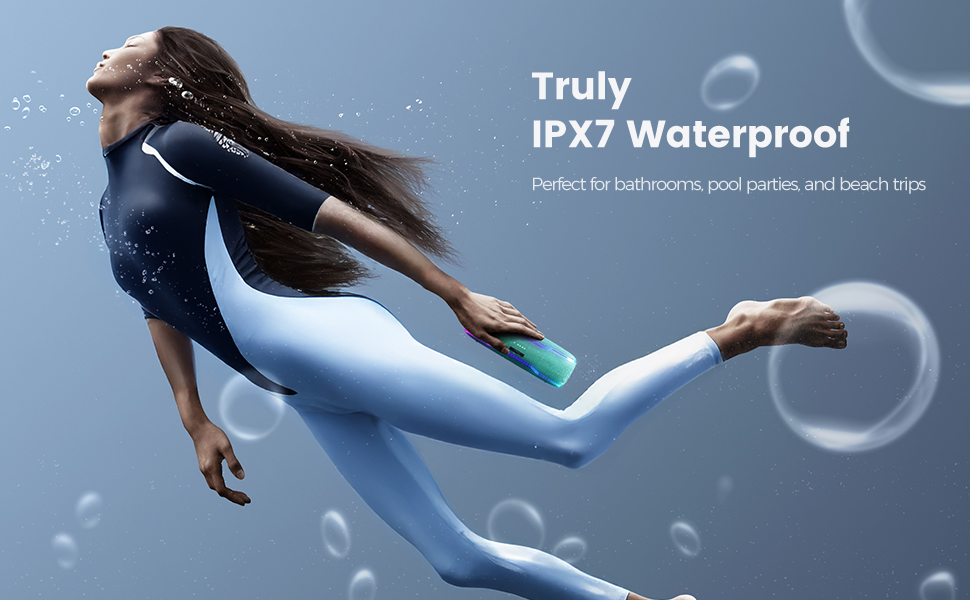 Портативна Bluetooth колонка з підсвічуванням та потужним басом, IPX7, 24 годин роботи, мікрофон, для дому та відпочинку на природі (світло-зелений)