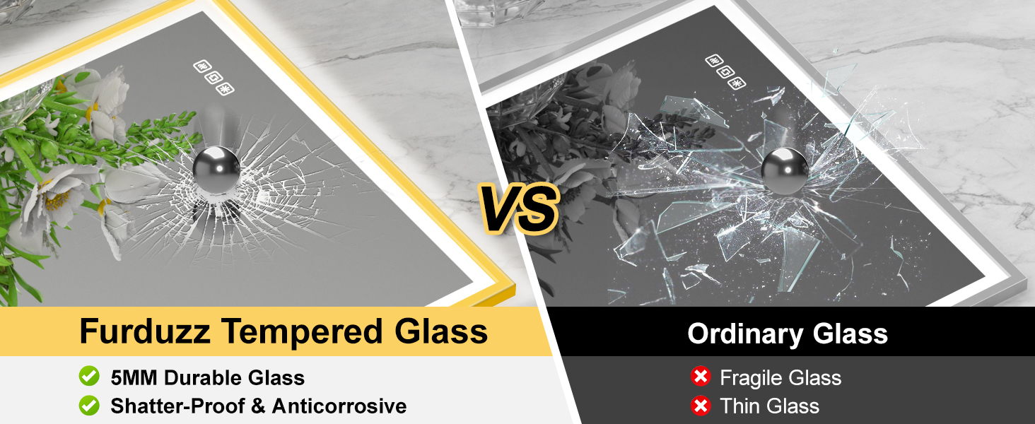 Круглий LED дзеркало для ванної кімнати Furduzz з підсвічуванням, 700 мм, настінний, сенсорний вимикач, регулювання яскравості, 3 кольори, проти запотівання, інтелектуальна пам'ять (модель 2, золота рамка, 70 x 50 см)