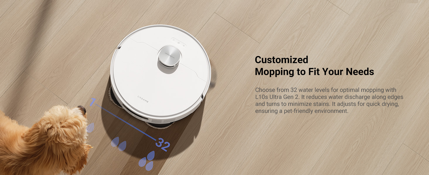 Робот-пилосос Dreame L10s Ultra Gen 2 з миючим модулем, 10000Pa, LiDAR, MopExtend, автомийка та сушка, самостійне очищення та поповнення, підйом мопа 10,5 мм