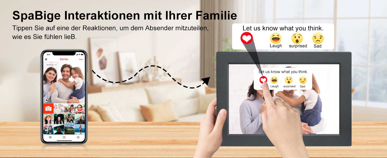 Frameo Цифровий фоторамка 10.1 дюйма з Wi-Fi, HD сенсорний екран, 16GB пам'яті, автоматичне обертання, віддалене завантаження фото та відео, чорний