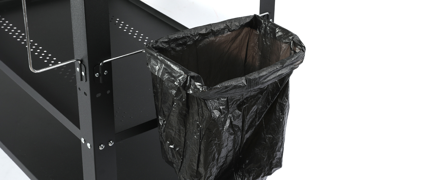 Мобільний сервісний візок для гриля з 3 рівнями, відкидним столиком та поворотними колесами на 360° з гальмом – багатофункціональний гриль-стіл з нержавіючої сталі для барбекю та саду