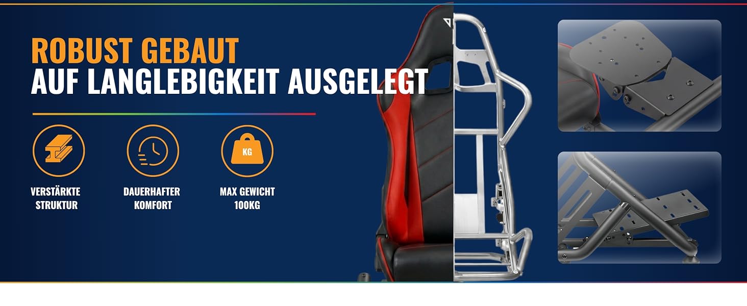 Ігрове крісло для симулятора Ranqer Racing Seat: ергономічне сидіння з екошкіри для SimRacing (PC, PlayStation, Xbox)