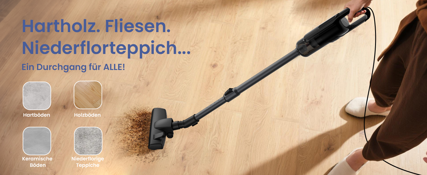 Версолайф C8PRO - пилосос з кабелем, 30000Pa/600W, 6-в-1, для твердих поверхонь, килимів та шерсті тварин, чорний