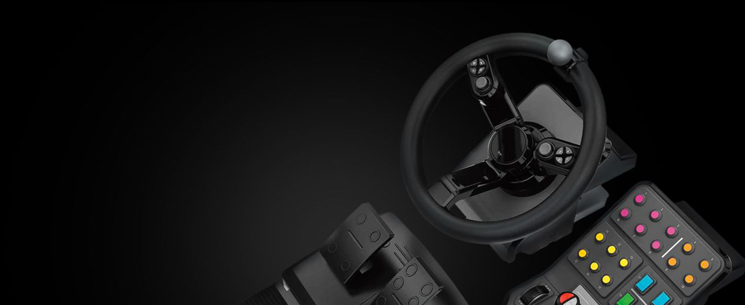Джойстик Logitech G Saitek Farm Sim Controller для Farming Simulator: кермо, педалі, 38+ кнопок, USB, PC/Mac - Чорний